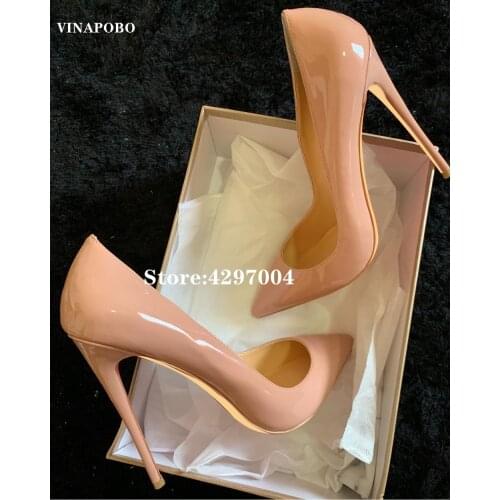 Low price Hot Selling Women Shoes Pointed Toe Pumps Patent Leather Dress 8CM High Heels Shoes Shadow Wedding Shoes Zapatos Mujer