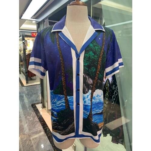 UK0891 Fashion Mens Shirts 2021 Runway Luxury famous Brand European Design party style Mens Clothing