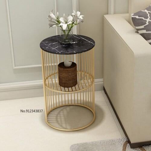 High Quality Nordic Small Marble Coffee Table Side Table Corner Living Room Round Tea Table Simple Modern Bedside Table