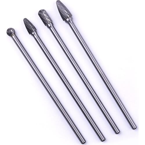 1Pcs 1/4'' Shank Tungsten Carbide Burr Extra Long Double Cut Rotary File for Die Grinder DX1009/ CX1020 / FX1020/ FX1225
