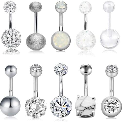 1pc Sexy Dangling Navel Belly Button Rings Belly Piercing Crystal Stanless Steel Woman Body Jewelry Barbell Women Accessories
