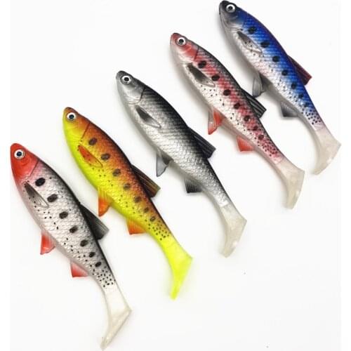 15.5cm/35g T-Style Paddle Tail Flanking Action Fishing Scanned Soft Lures 3D Eye T Tail Swimbait Bait Pike Fishing wobbler Lures