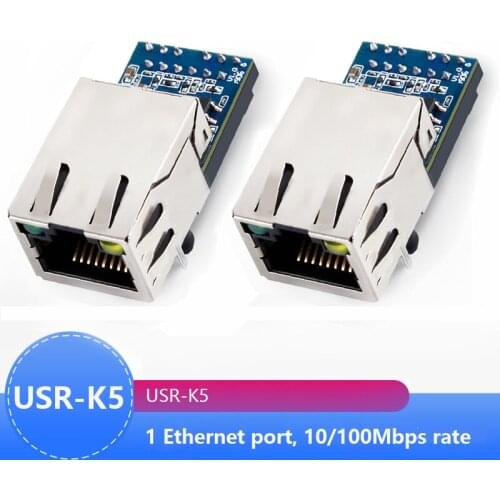 2PCS USR-K5 UART to Ethernet Modules With tiny size Serial to Ethernet Converter Modules integrated with TCP/IP protocol