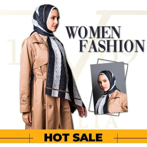 2020 Hot Sale Women 90x200 cm Black Pavia Shawl Silky Scarf Muslim Hijab Wrap Female Thick Neck Warm Headband Face Mask Lady