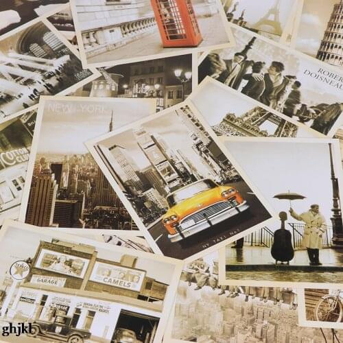 32pcs Travel Postcard Vintage Landscape Building Photo Picture Poster Post Pards