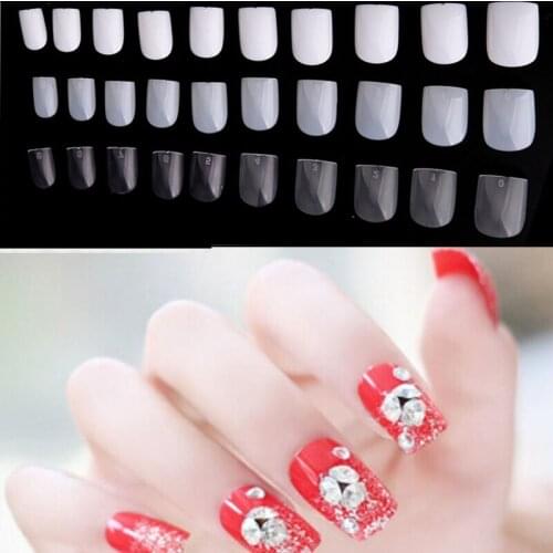 600pcs/Lot Faux Ongles Fake Nails Short Square Nail Art Tips French Style Full Cover Artificial Acrylic False Nails Manicure