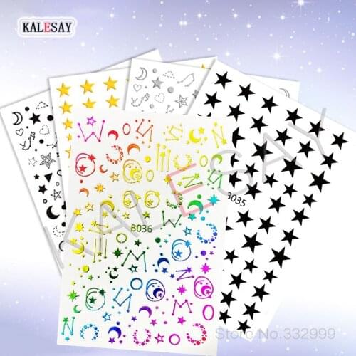 3D Nail Art Stickers Letter Decals Manicure Design Accessories Salon Back Glue Toe Sticker Heart Star Nail Decals