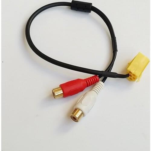 Biurlink Car Auto Radio Rear ISO 6Pin Port Extend RCA Audio Cable Adapter For FIAT GRANDE PUNTO Lancia