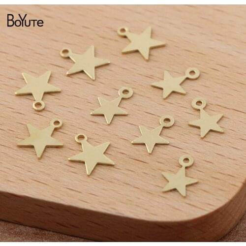 BoYuTe 1000Pcs 6MM 8MM Metal Brass Scrapbooking Stamping Plate Star Charms for Jewelry Making