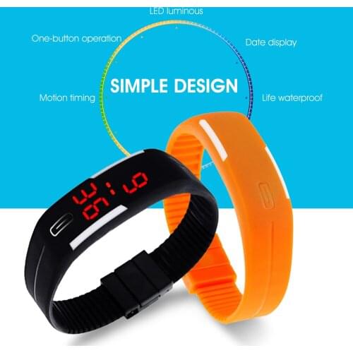 Men Women Watches Fashion Silicone Red LED Sports Bracelet Touch Digital Wrist Watch Electronic Wristwatches Clock dropshipping