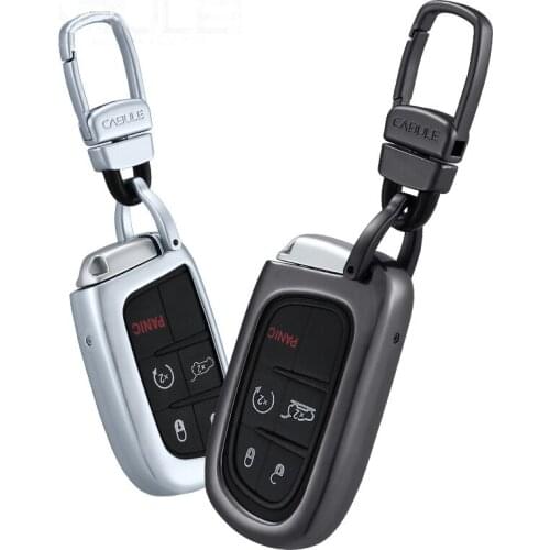Kwaks Car Key Case Aluminum Alloy Key Cover For Jeep Grand Cherokee Renegade Dodge Smart Shell with Keychain