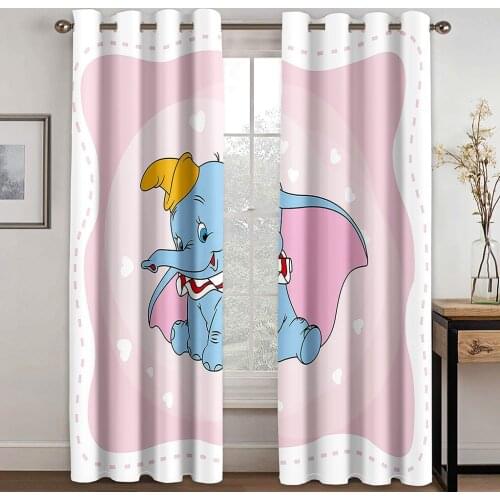 Home Living Room Shading Decorative Curtain Home Textile Decoration Bedroom Curtains Pink Elephant Pattern 3D Printing