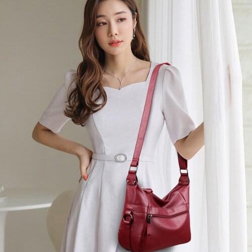 Travel Soft Large Capacity Tote Bags Female Femme 2021 Women Leather Handbags High Quality Female Soft Leather Shoulder Bag