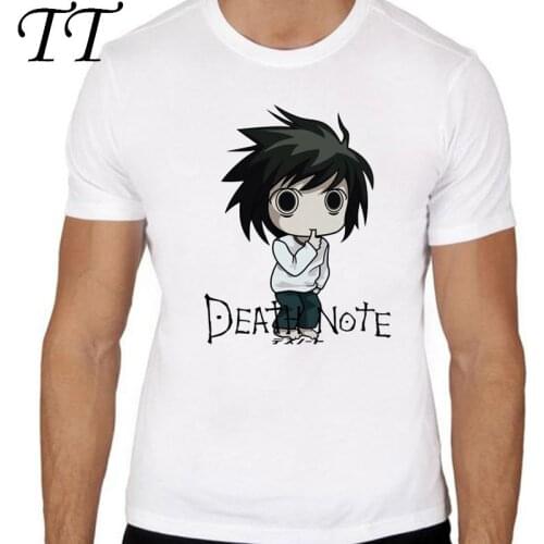 Death Note TShirt men boy Summer O Neck white youth t shirt casual white print anime t-Shirts men top tees TMM3126