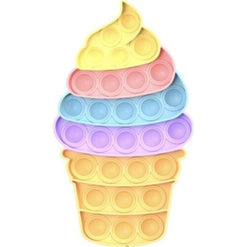 Ice Cream Push Bubble Sensory Toy Fidget Anti Stress Puzzle Toys Rainbow Bubble Anti-Stress Game Antistress Fidgets Toy