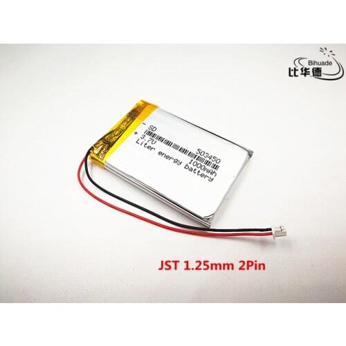 JST 1.25mm customized Good Qulity 3.7V,1000mAH,503450 Polymer lithium ion / Li-ion battery for TOY,POWER BANK,GPS,mp3,mp4