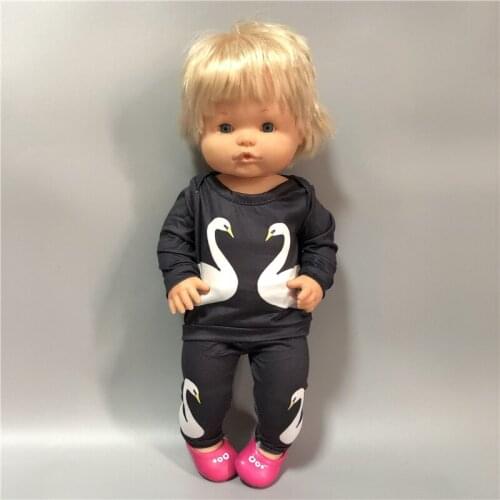New Pattern Black Swan long Sleeve Pants Suit Fit 42cm Nenuco Doll Nenuco y su Hermanita And 43cm Baby Doll Clothes Accessories