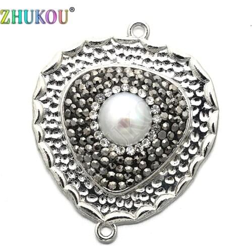 28*33mm Micro Paved CZ Beads Connectors for Diy Jewelry Findings Making, Hole: 1.5mm, Model: VS215