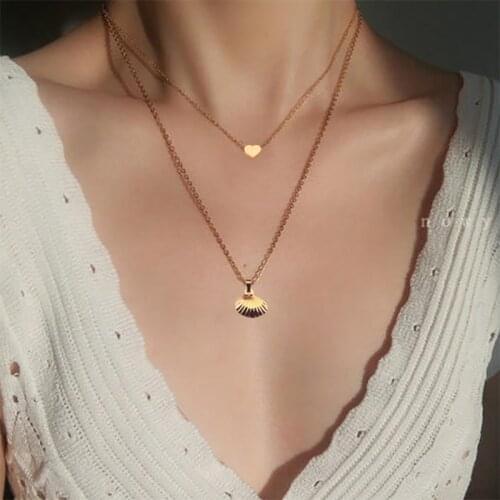 Fashion gold silver color stainless steel Tiny heart-shaped Dainty personality initial Necklace Choker For Women Pendant Jewelry