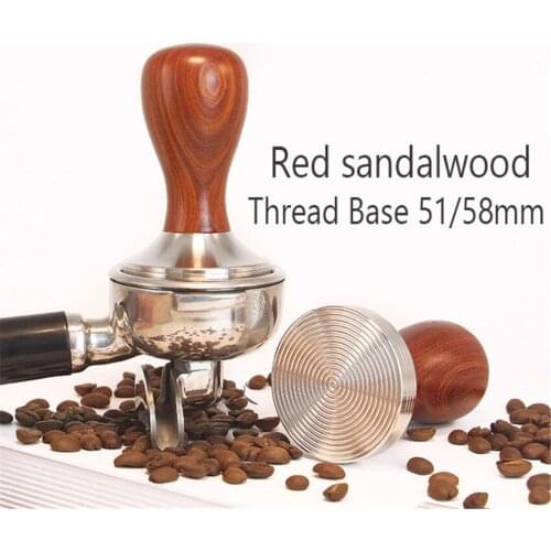 Coffee Powder Hammer Wood Handle Coffee Tamper 51mm/58mm Stainless Steel Thread Base Espresso Coffee Accessories Barista Tools