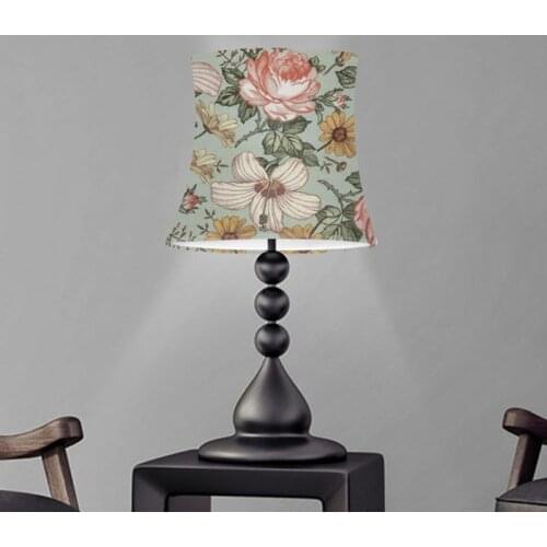 Washable Lamp Shade Cover Fabric Colorful Flower Floral Lamp Shades Table Lamp Cylindrical Lampshade Nordic Modern Lamp Cover