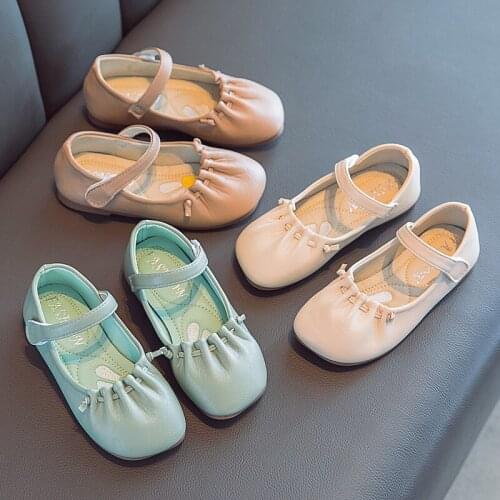 New Girls Leather Shoes Spring Autumn Kids Pu Leather Casual White Shoes Childrens School Flats Princess Dress Shoes New 2021