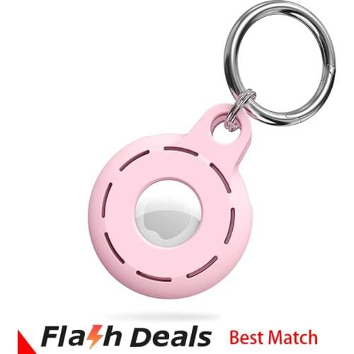 Original Liquid TPU Protective Case For AirTag Luxury Soft Silicone Skin Cover For Apple AirTags Keychain Anti-Lost Anti-Scratch