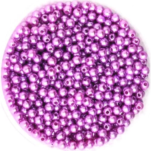 Plastic 2000pcs/lot Light Purple Imitation Pearl Round Beads 4mm Dia.Wholesale for DIY Bracelet and Necklace CN-BSG01-01LPR