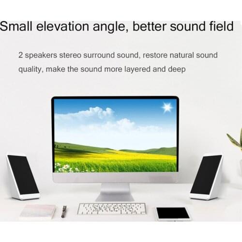 Computer Wired Speakers USB Powered Portable Multimedia 3.5mm Audio Input Laptop A Pair of Speakers