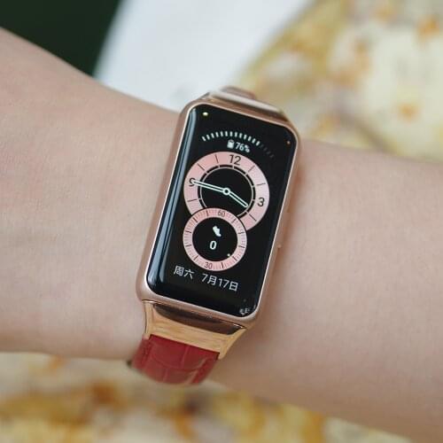 For Huawei Honor Band 6 Strap Genuine Leather Smart Watch Wrist Belt for Honor 6 Bracelet Wristband Replacement Band Accessories