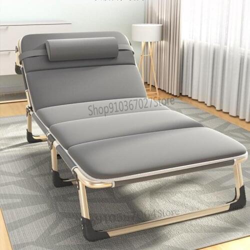 Folding Bed Single Bed Siesta Household Simple Lunch Bed Accompany Portable Multifunctional Marching Bed Office Chair