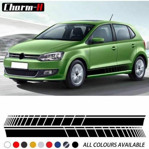 Car Styling Door Side Skirt Stripes Decal Stickers for vw volkswagen golf 4 5 6 7 polo passat b5 b6 b7 tiguan touran accessories