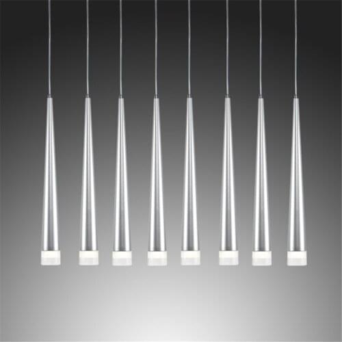 Nordic Led Conical Pendant Light Aluminum Acrylic Long Cube Hanging Lamp Modern Industrial Stairs Lighting Cylinder Pipe Lamps