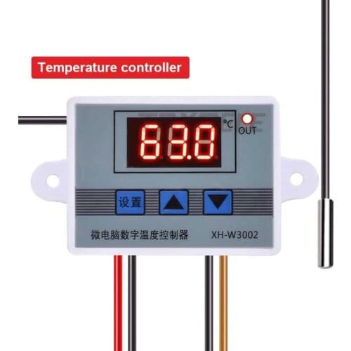 XH-W3002 12V 24V 110-220V 10A LED Temperature Controller Digital Thermostat Thermoregulator with Waterproof Probe Sensor