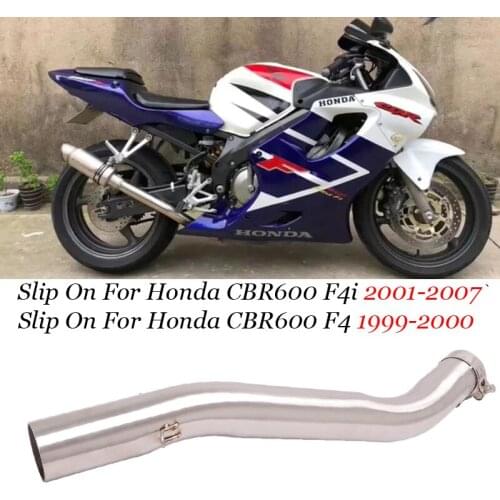 Slip On For Honda CBR600 F4 F4i 1999 - 2007 Motorcycle Exhaust Escape Middle Link Pipe Muffler Connected Mid Tube 51mm Modified
