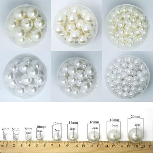 Pick Size 4mm-20mm Ivory/White Round Imitation ABS Pearl Beads Spacer Beads For Jewelry Making DIY Necklace Bracelets Craft Gift