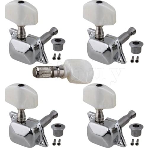 Yibuy 5pcs Semiclosed Banjo Machine Head Tuning Tuner Peg w/ Bushing Guitar Parts
