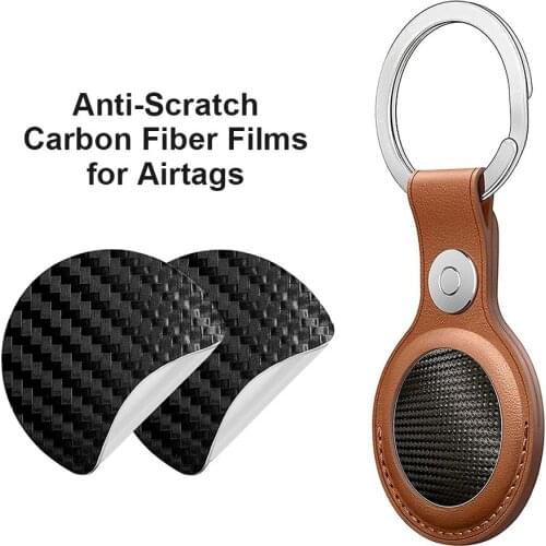 Protective Flims Black Sticker Screen Protective Films for Apple AirTag Carbon Fiber Anti-Scratch Protector Sticker