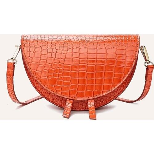 Women Bag Saddle PU Fashion Solid Fashon Alligator Shoulder Bags Pures and Bags Crossbody Euro-America Style