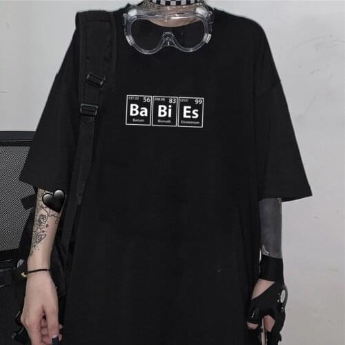 Summer Women Vintage Oversized Tee Shirt Punk Babies Print Loose T-shirt Female Harajuku Streetwear Hip Hop Gothic T-shirt