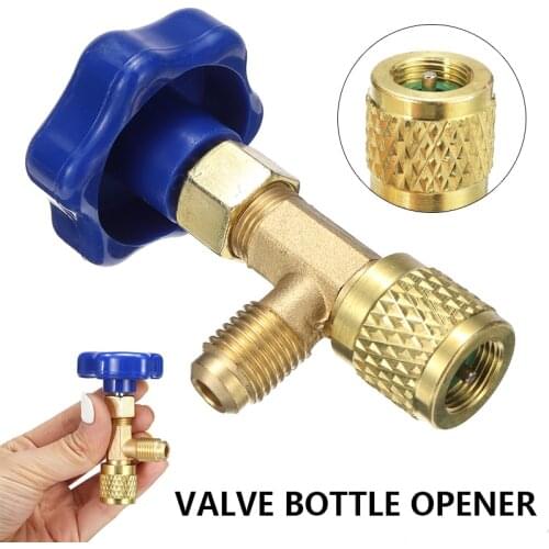 1Pc Dispensing Refrigerant Can Tap Valve Bottle Opener Low Pressure for R22 R134a R410A Gas 1/4 SAE Connector Mayitr
