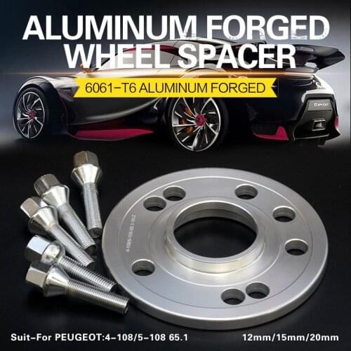 2/4Pieces 12/15/20mm Wheel Spacers Adapters 4x108/5x108 65.1mm For CITROEN C-Elysée C2/C3/C3-XR/C4/C4L/DS3/DS4/C5/DS5/C6/Jumpy