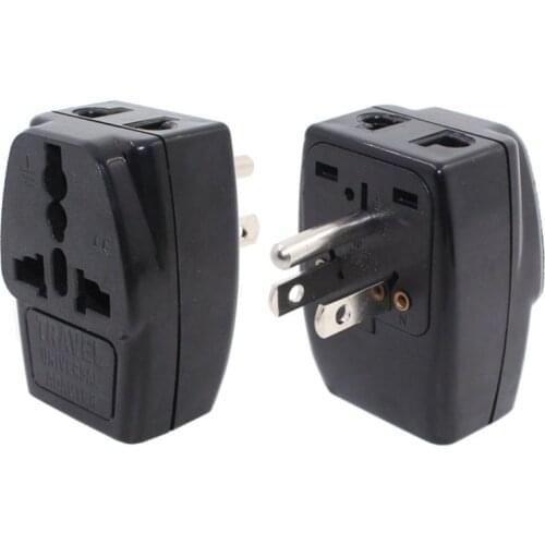 UNIVERSAL to US Canada Travel Adapter Type B 3 Way Multi Outlet Adapter
