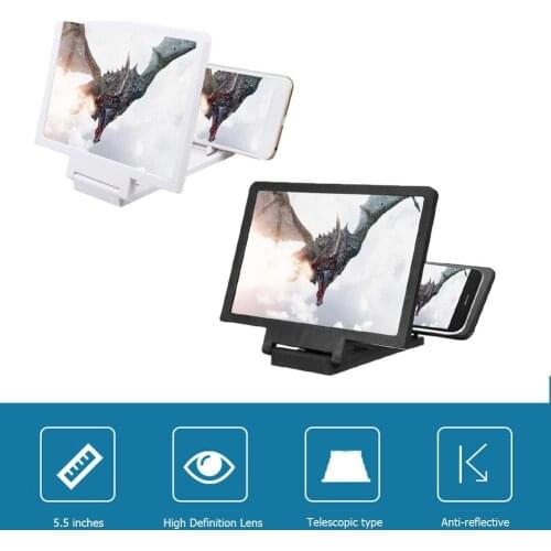 3D Mobile Phone Screen Magnifier HD Foldable 5.5 inch Bracket Amplifier Bracket Amplifier Portable Smartphone Holder