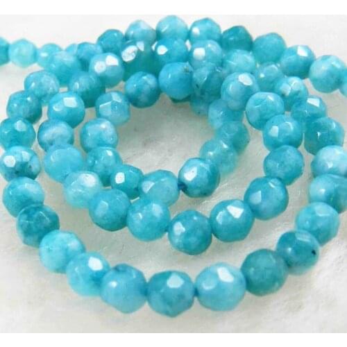 4mm 6mm 8mm 10mm 12mm stone Brazilian blue jades chalcedony faceted round loose beads high grade jewelry findings 15inch MY5322