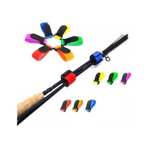 5Pcs/lot Multicolor Reusable Fishing Rod Tie Holder Strap Suspenders Fastener Hook Ties Belt Fishing tools Tackle Accessories