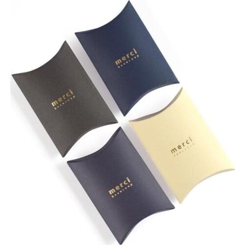 50pcs Thank You Mini Candy Box Cookies Chocolate Packaging Merci Pillow Gift Box Birthday Event & Party Decoration