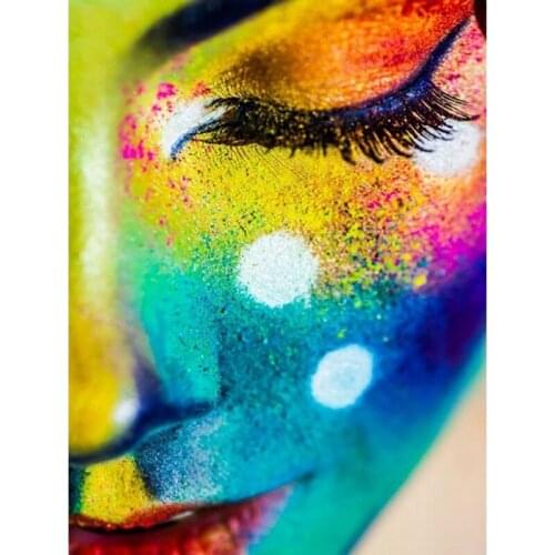 5D DIY Diamond Painting Colorful Face Full Square/Round Drill Diamond Embroidery Portrait Cross Stitch Mosaic Decoration