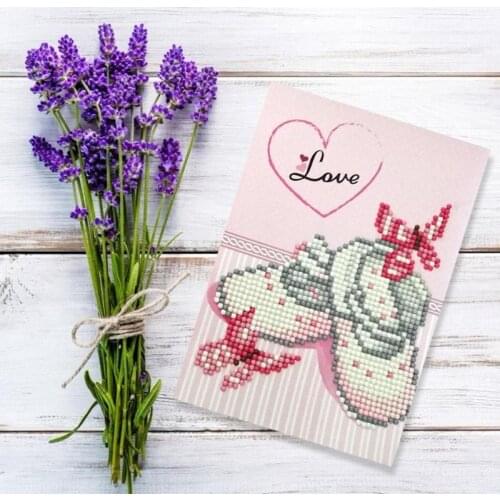 5D DIY Drills Diamond Painting Valentine Greeting Card Party Birthday Gifts Diamond Embroidery Cross Stitch Festival Greet Cards