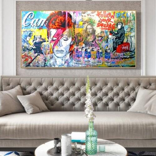 Abstract Monkey Graffiti Art Animals Paintings Print on Canvas Art Posters and Prints Street Art Decorative Pictures Home Decor